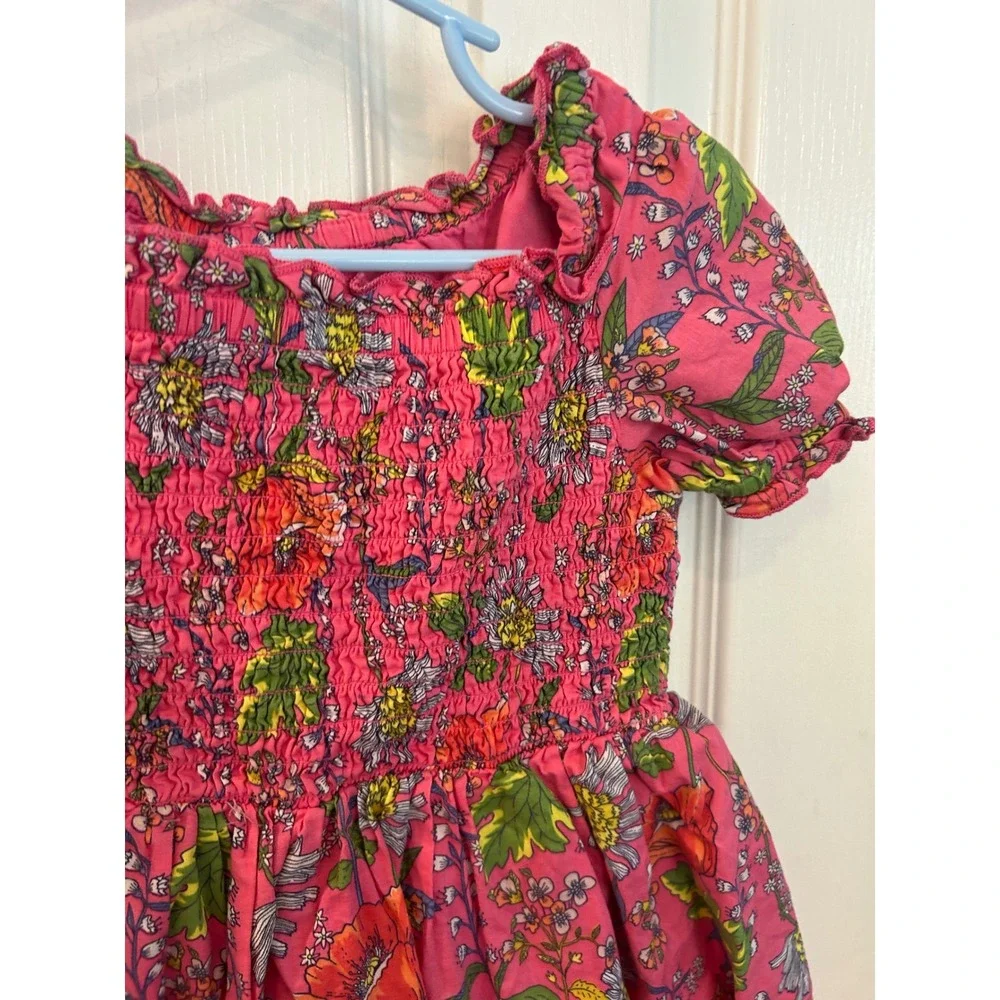 Baby Gap‎ Floral Dress Pink Smocked Puff Sleeve Toddler Girls 5 Years